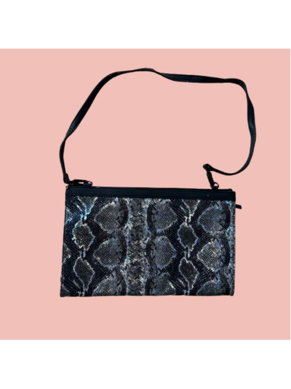 French Connection Holographic Snakeskin Shoulder Bag Y2K – Iridescent
